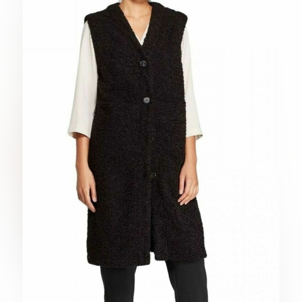 Prologue Black Textured Sherpa Vest